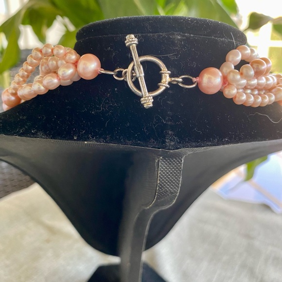 Vintage five strand pink pearls - Picture 2 of 4